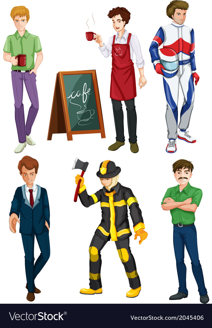 Six men with different professions