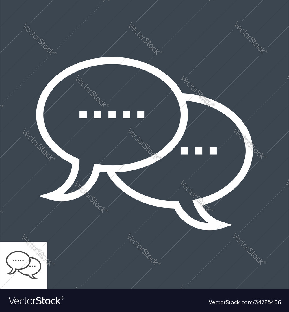 Speech bubble thin line icon vector image Speech bubble thin line icon