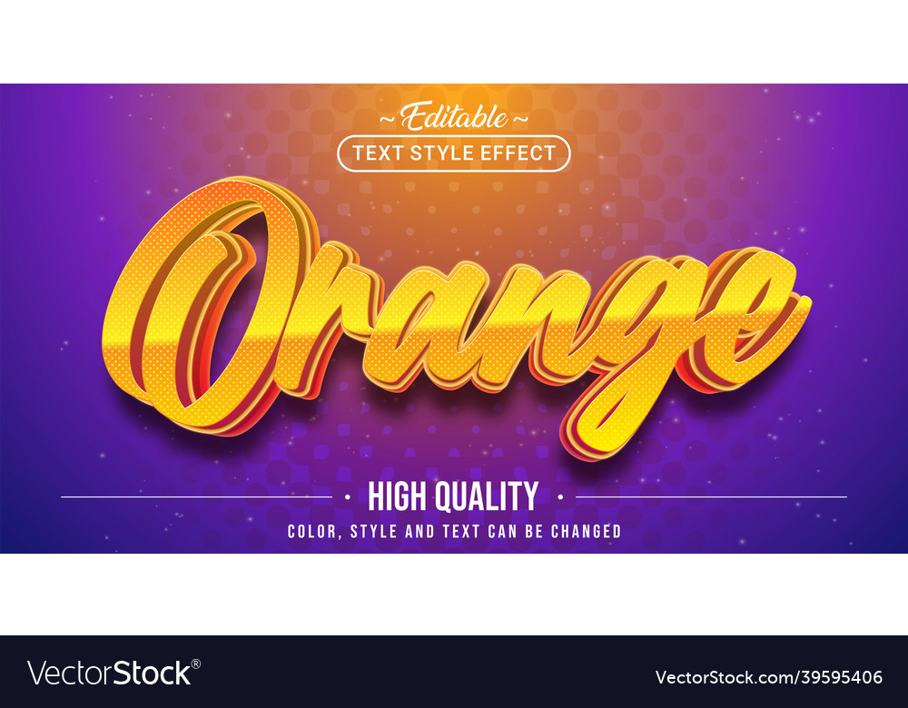 Text styleeditable style effect - orange