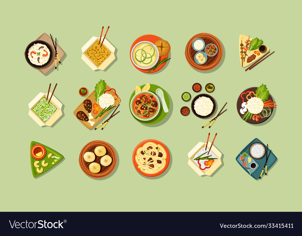 Asian Food Set - Dumplings & Noodles