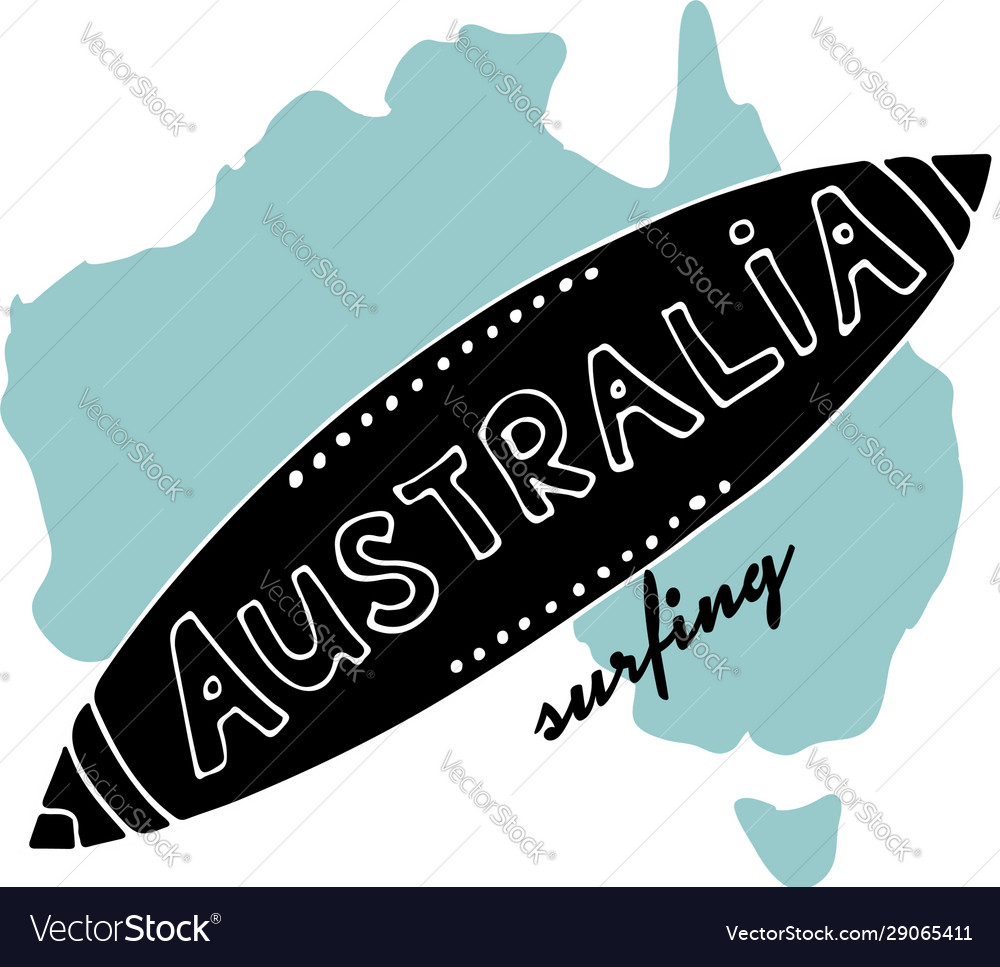 Australian surfing sketch for your design