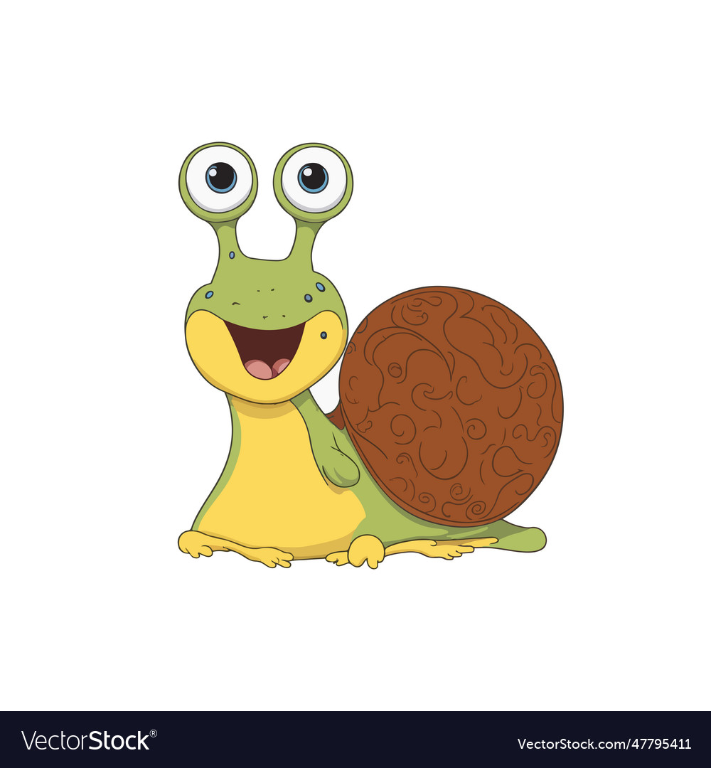 Cute snail cartoon Royalty Free Vector Image - VectorStock