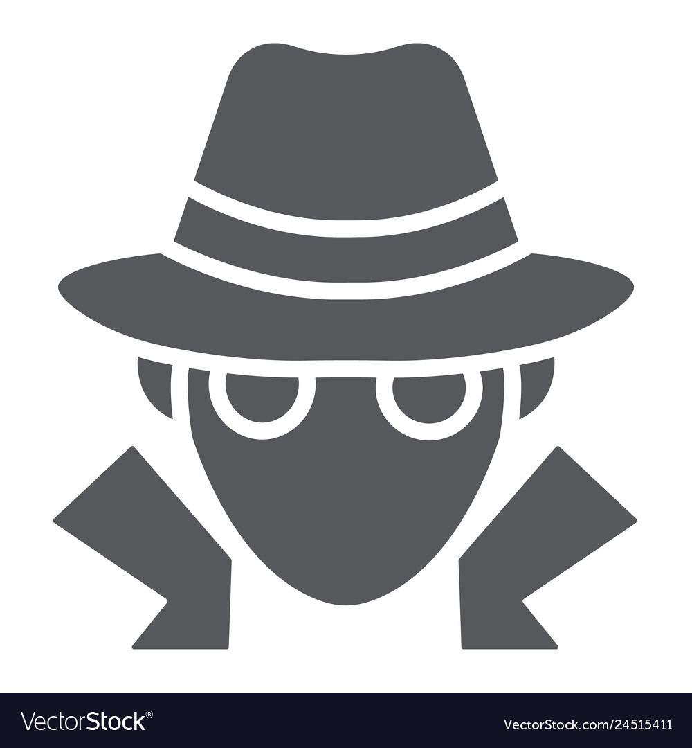 Fraud glyph icon anonymity and agent spy sign