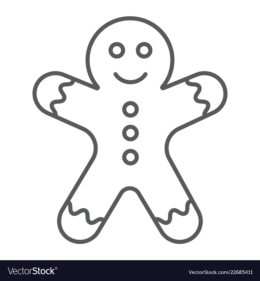 Featured image of post Gingerbread Man Outline Drawing Christmas outline color icons vector