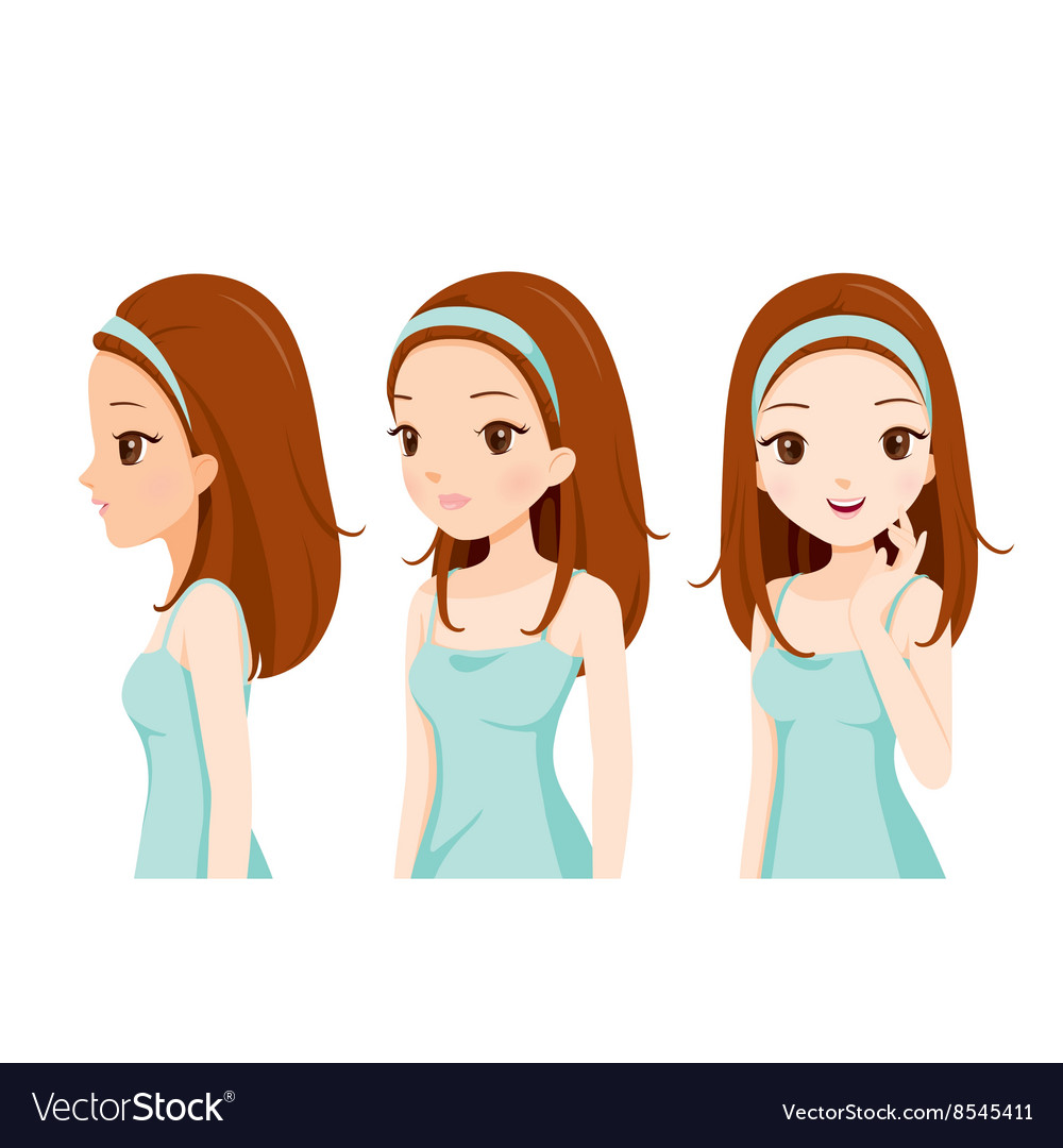 Girl with colour skin step Royalty Free Vector Image