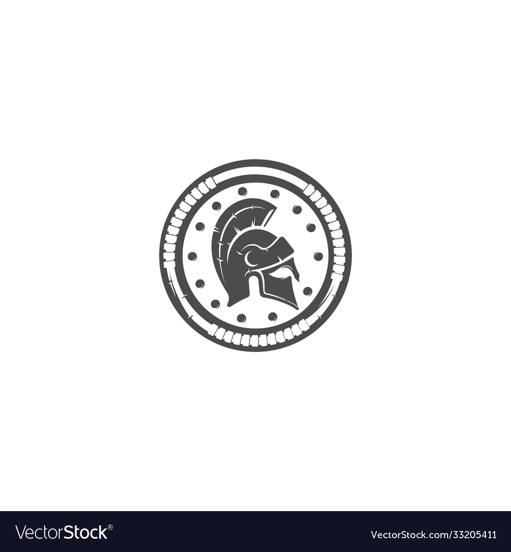Gladiator mask shield silhouette vector image Gladiator mask shield silhouette