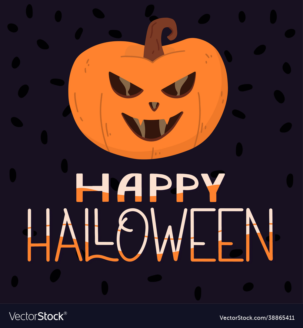 Halloween pumpkin poster concept Royalty Free Vector Image