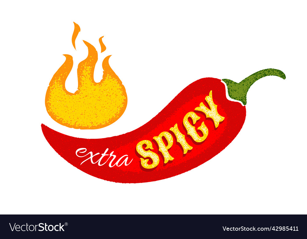 Icon of red chilli pepper extra spicy food