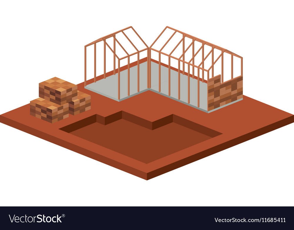 Isometric house architecture model design