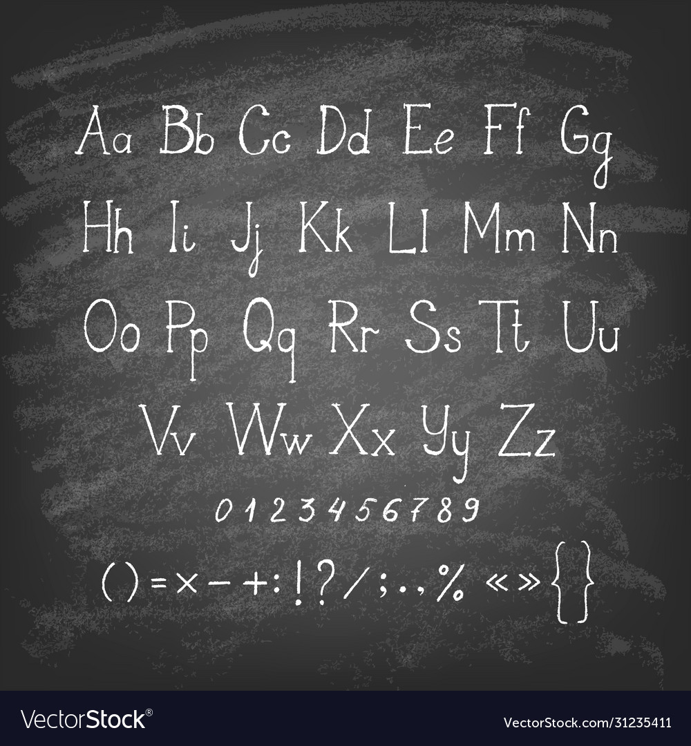 Letters Written On Old Chalk Board Royalty Free Vector Image