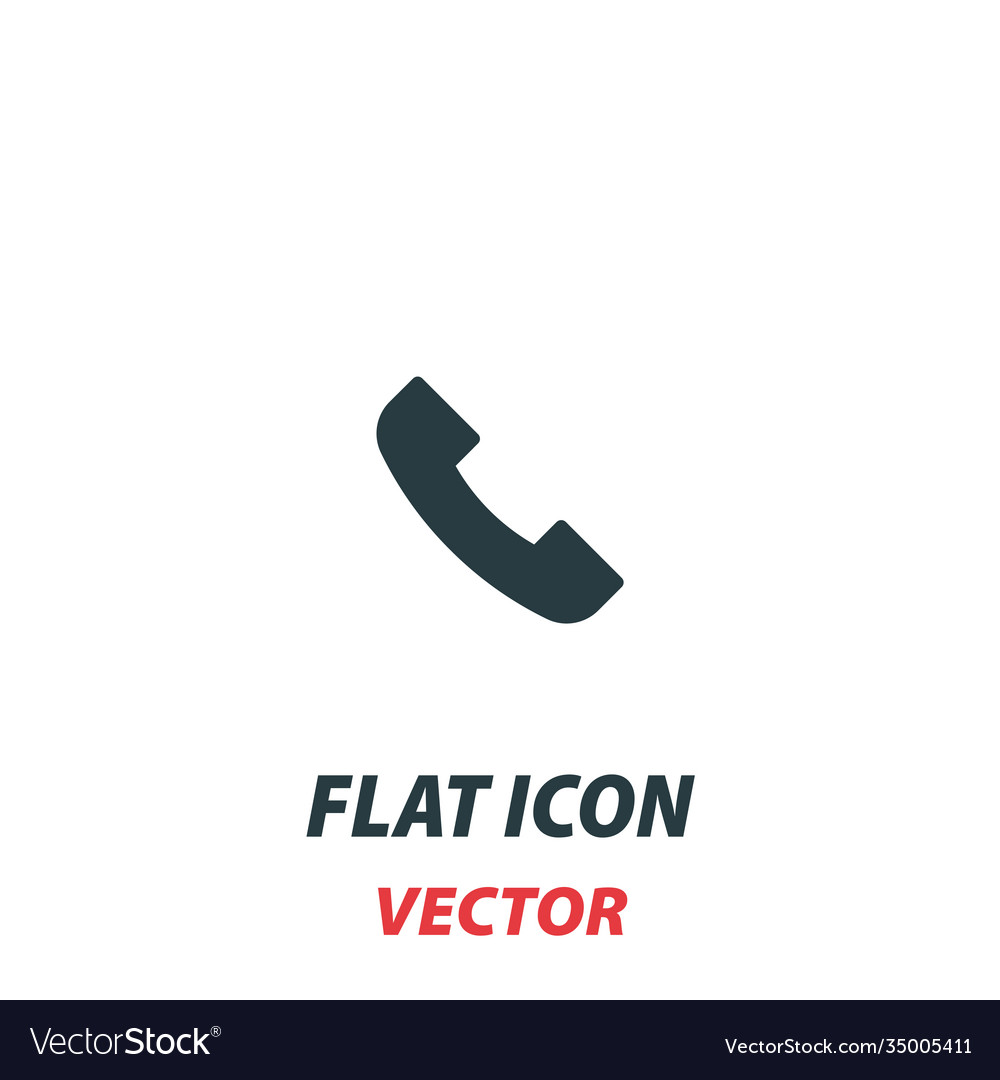 Phone icon in a flat style pictograph on white