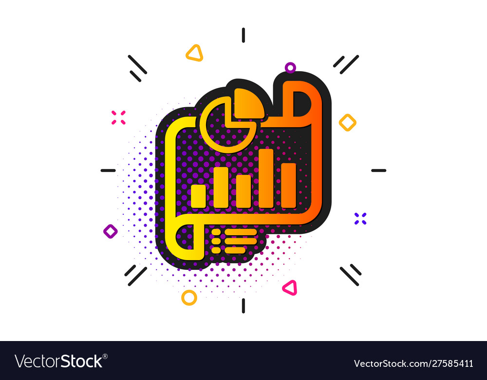 Report document icon column graph sign vector image Report document icon column graph sign