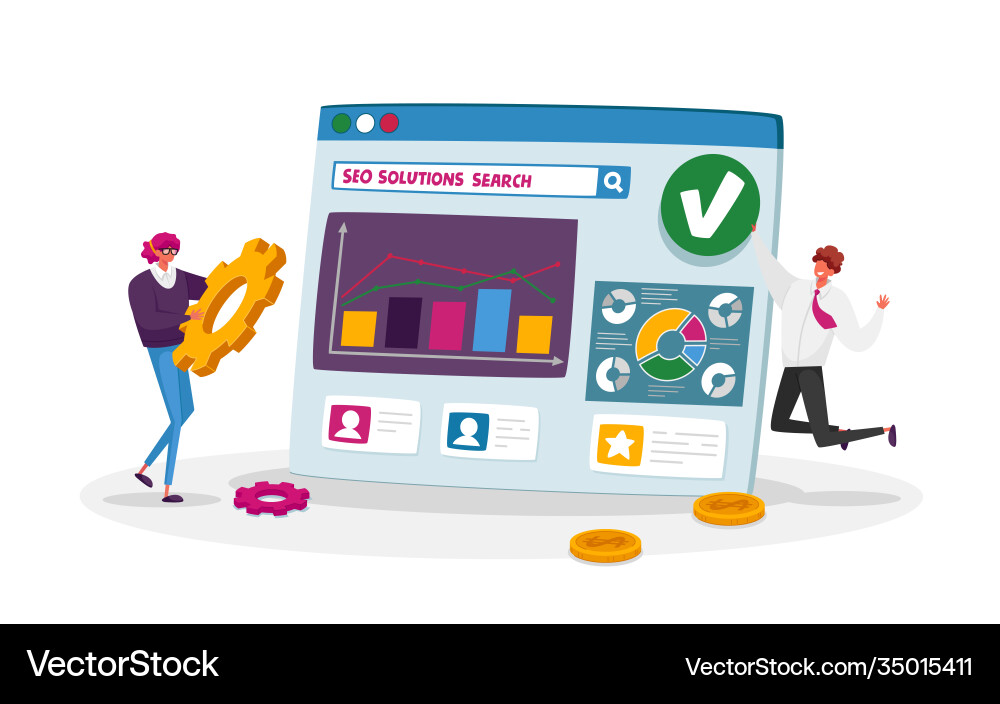 Seo search engine optimization business data Vector Image