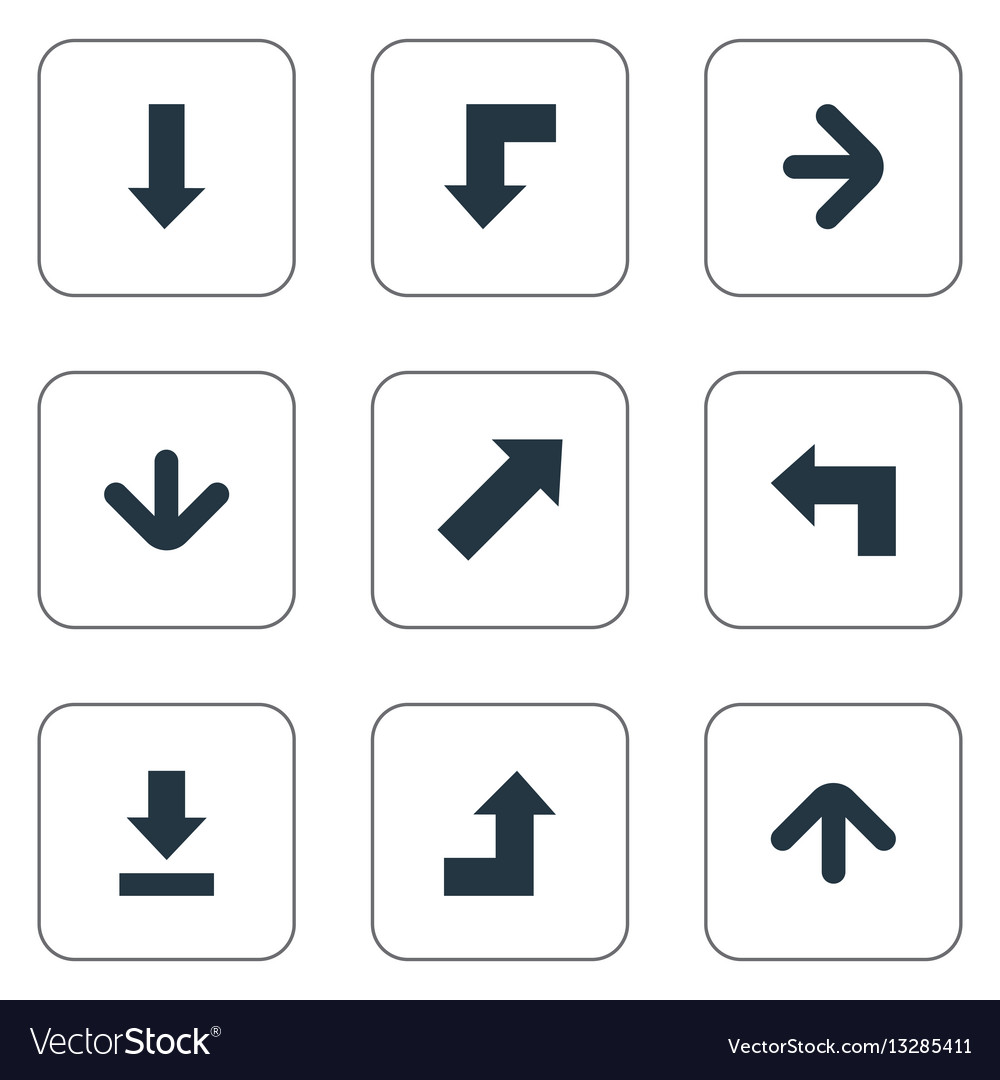 Set von 9 einfachen Zeiger-Symbolen finden Sie