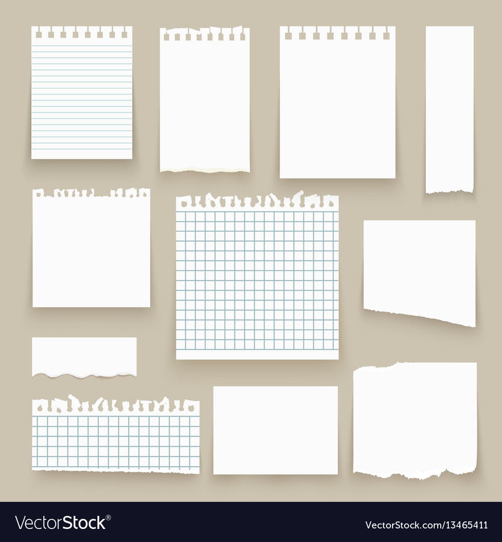 Set of isolated realistic empty paper