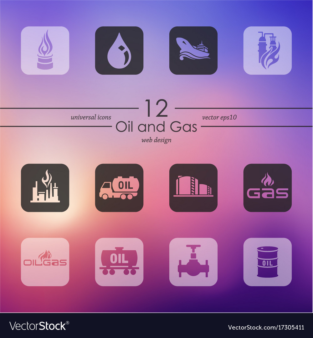 Set of oil and gas icons Royalty Free Vector Image