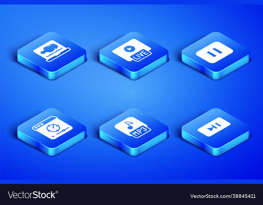 Set pause button sound or audio recorder mp3 vector image Set pause button sound or audio recorder mp3