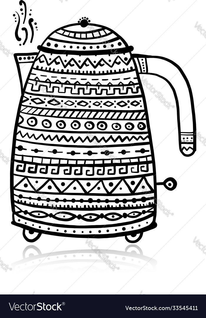 Teapot or electric kettle isolated on white