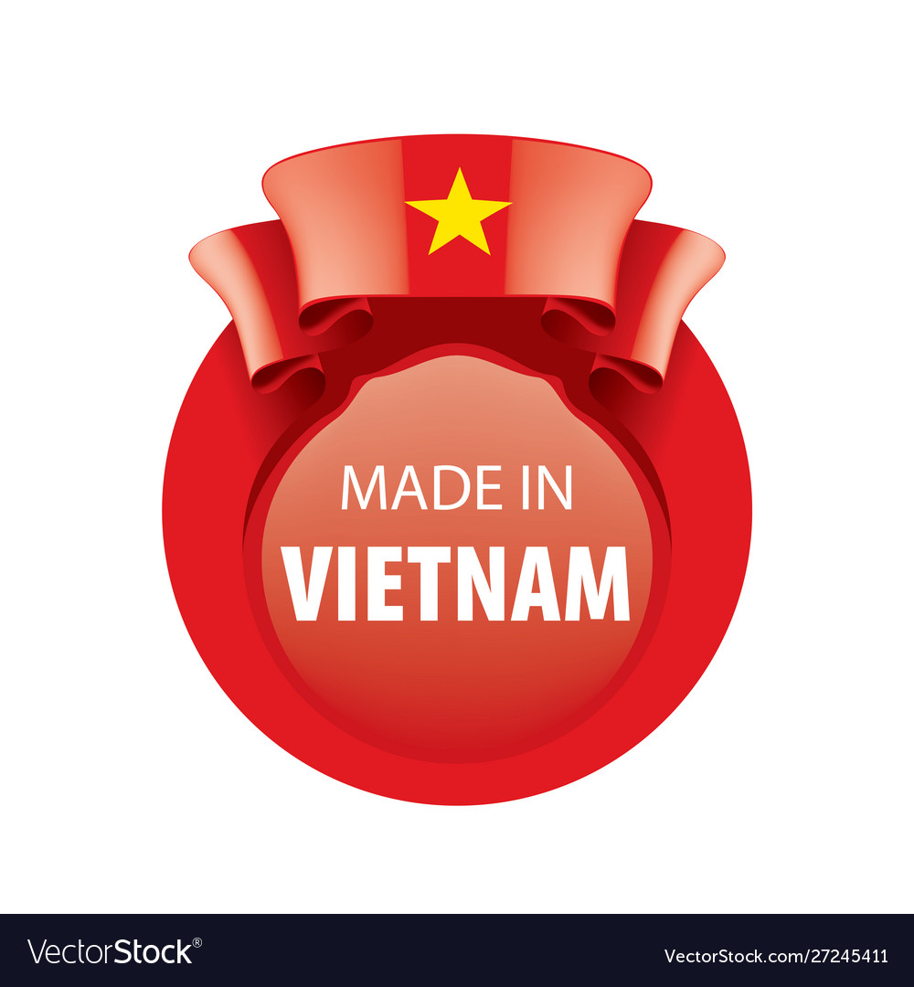 Vietnam flag on a white Royalty Free Vector Image