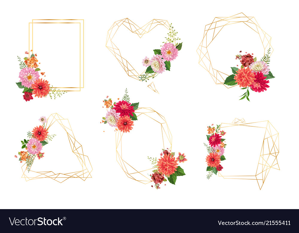 Download Watercolor floral frames for wedding invitation Vector Image