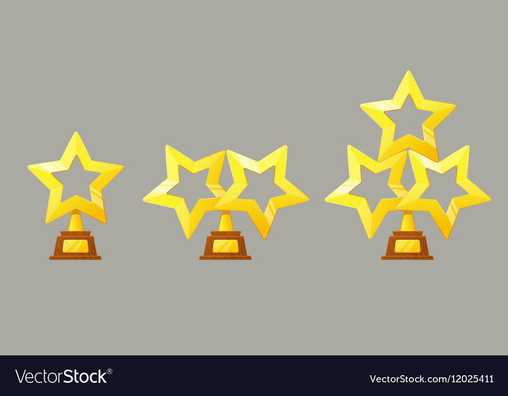 Winner gold cup Trophy star icon Royalty Free Vector Image