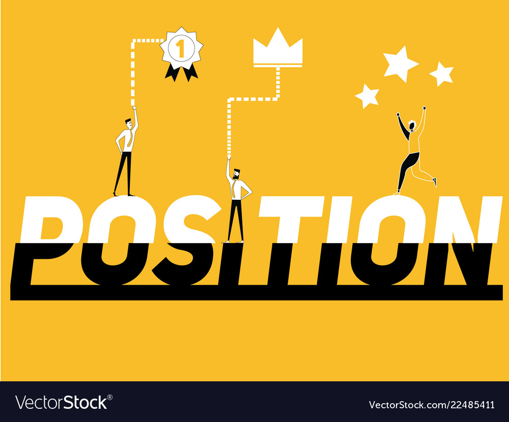 Word concept position and people doing activities Vector Image