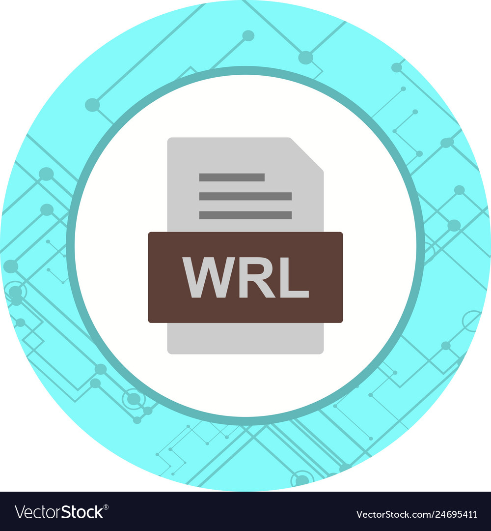 Wrl file document icon Royalty Free Vector Image