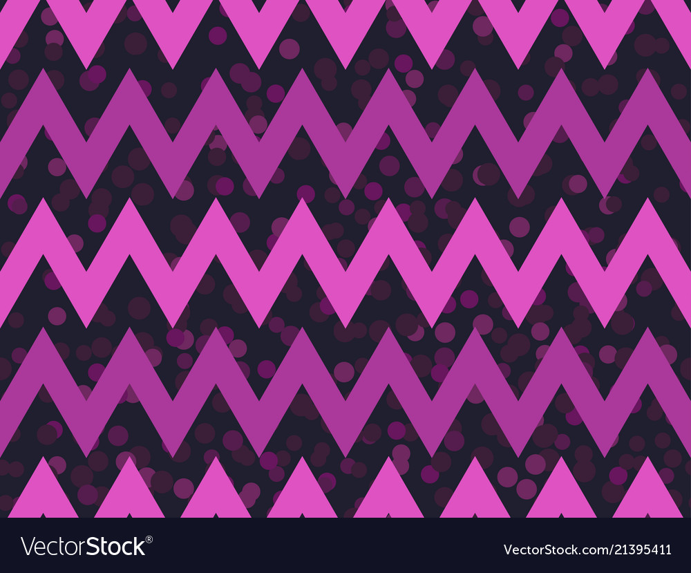 Zigzags seamless pattern with dots synthwave vector image Zigzags seamless pattern with dots synthwave