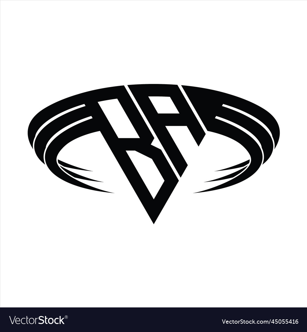 Ba logo letter monogram with triangle slice Vector Image