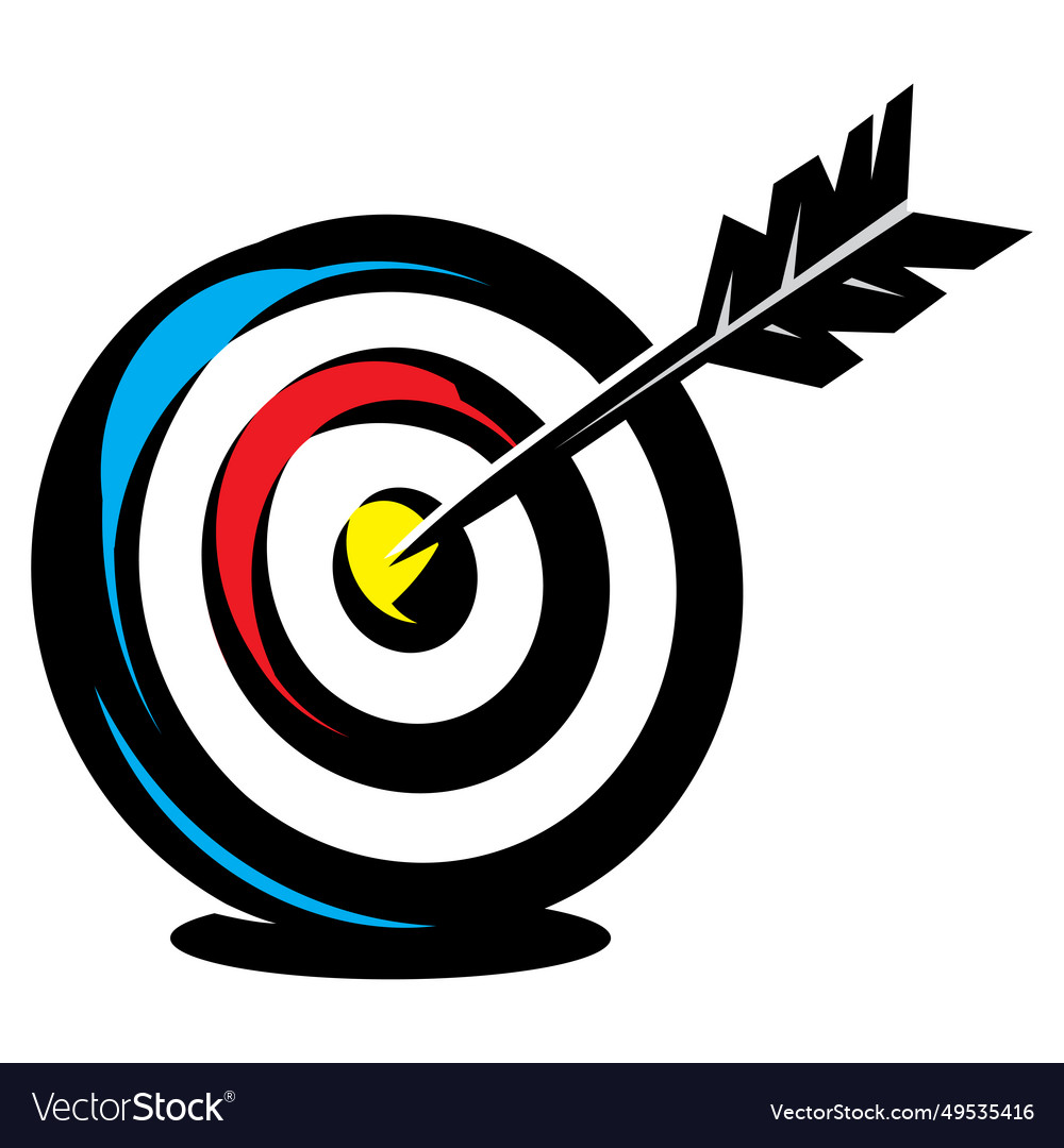 Color template for design with target and arrow Vector Image