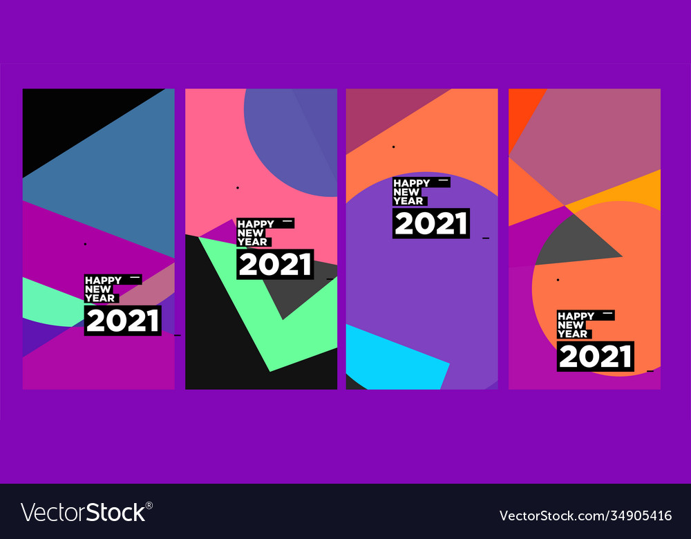 Colorful abstract background set for new year