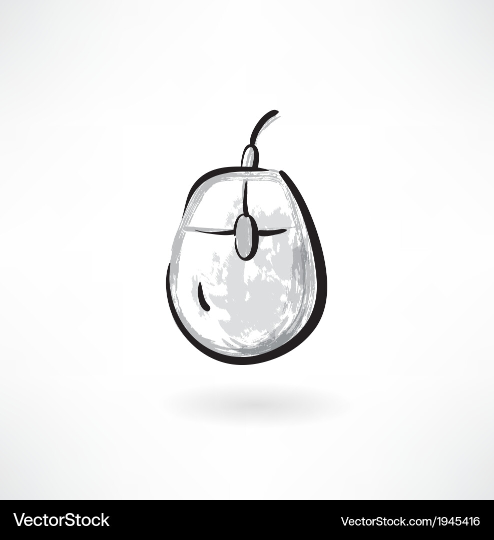 Computer mouse grunge icon Royalty Free Vector Image
