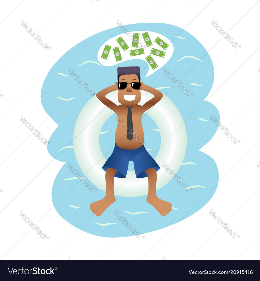 Conceptual business banner man on sea isolated