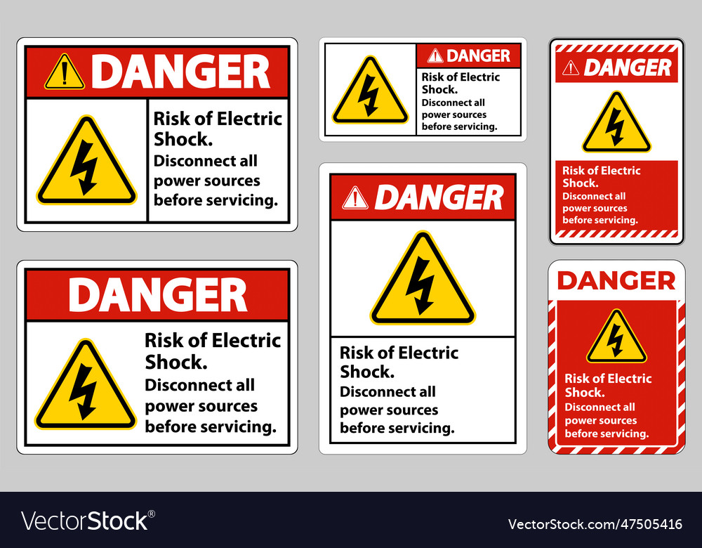 Danger risk of electric shock symbol sign isolate