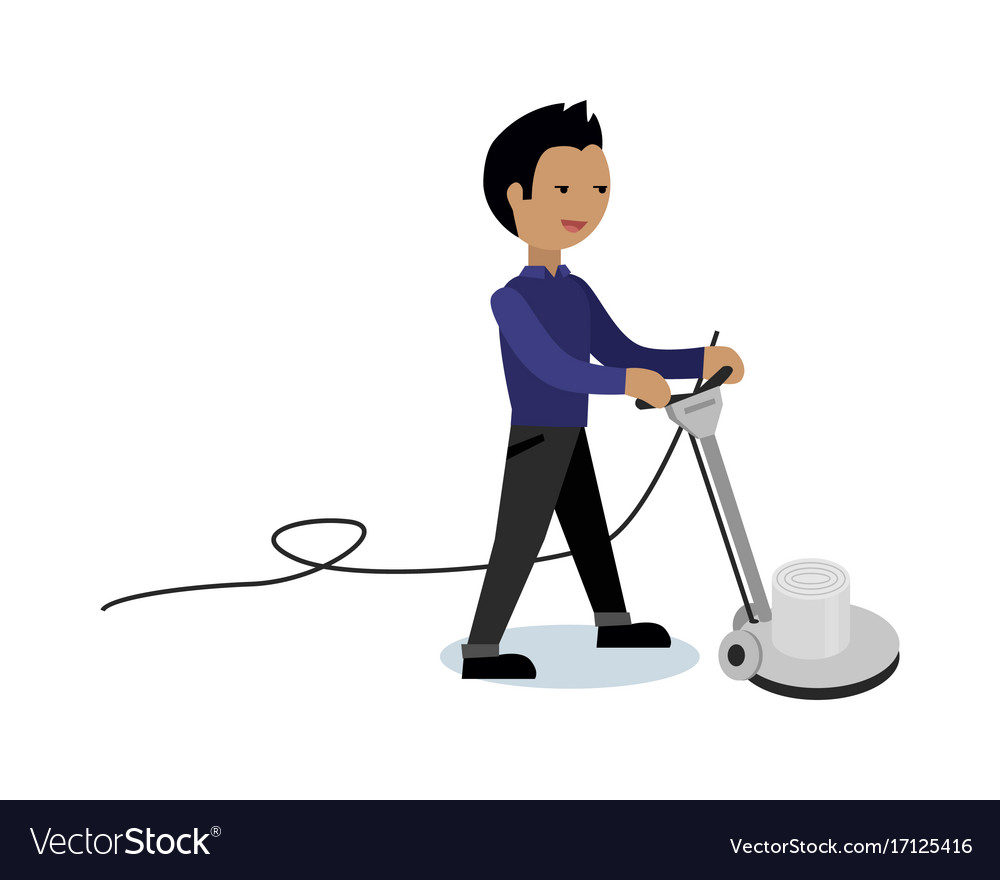 Floor cleaning concept in flat style Royalty Free Vector