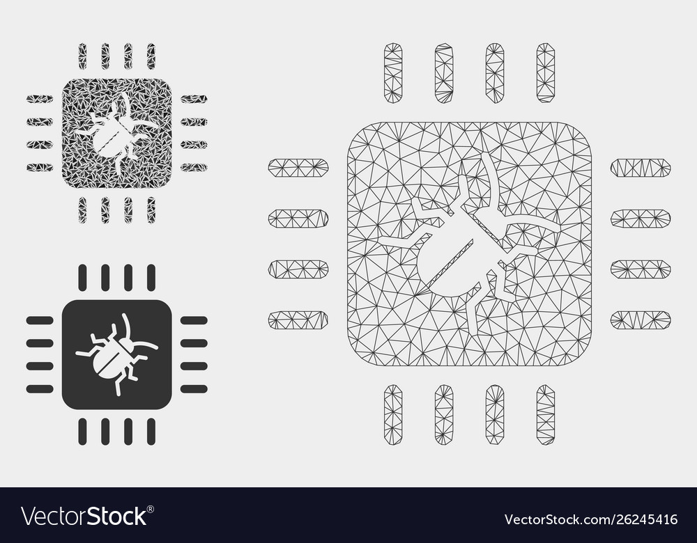 Hardware bug mesh carcass model vector image Hardware bug mesh carcass model