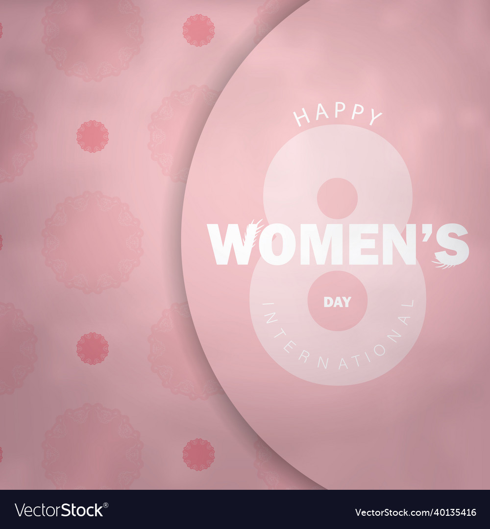 International womens day pink color greeting