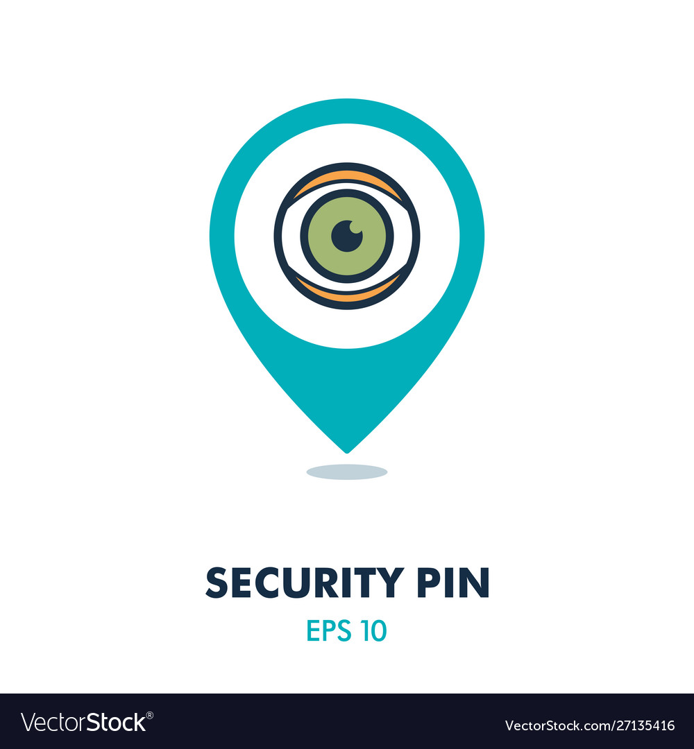 Iris scan pin map icon eye scanning