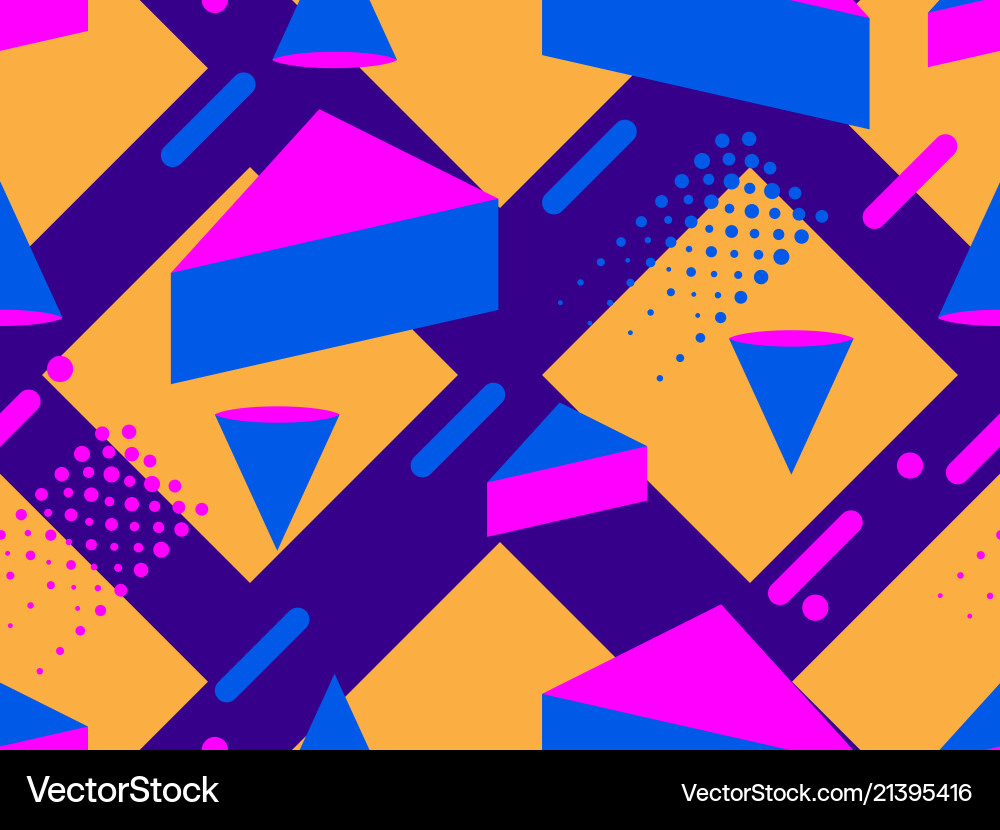 Memphis seamless pattern geometric elements Vector Image