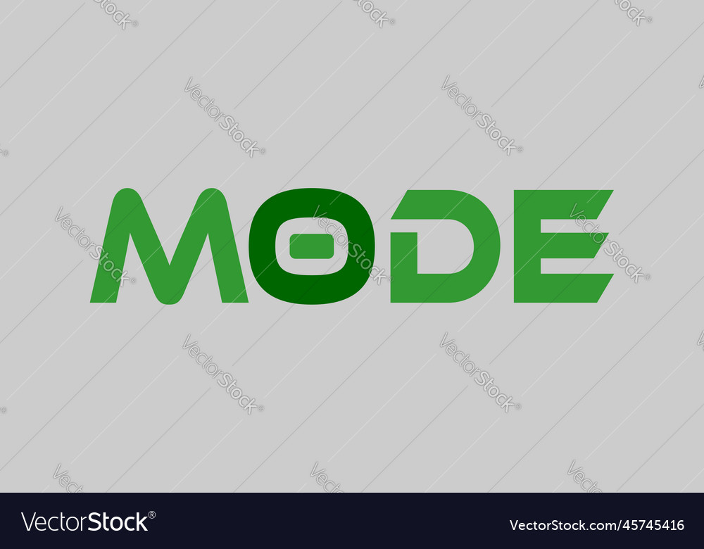 Mode text with creative button logotype template vector image Mode text with creative button logotype template