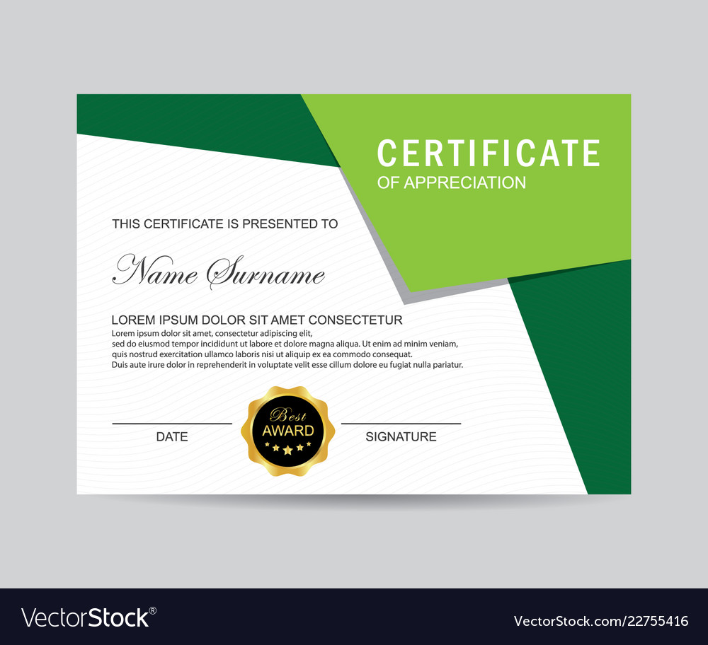 Modern certificate