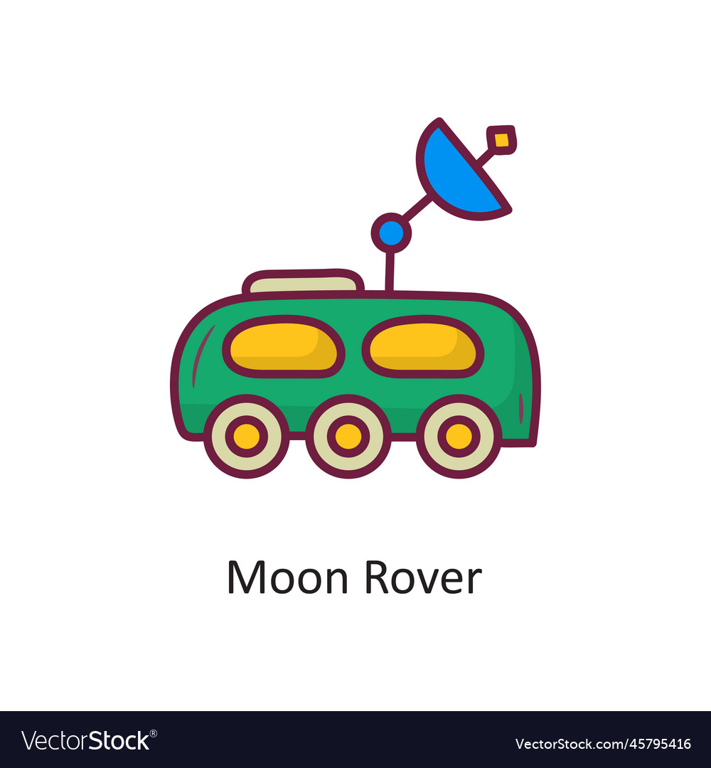 Moon rover fill outline icon design