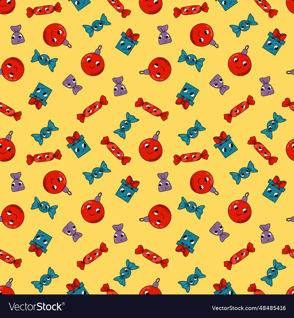 Seamless patterns christmas in retro style
