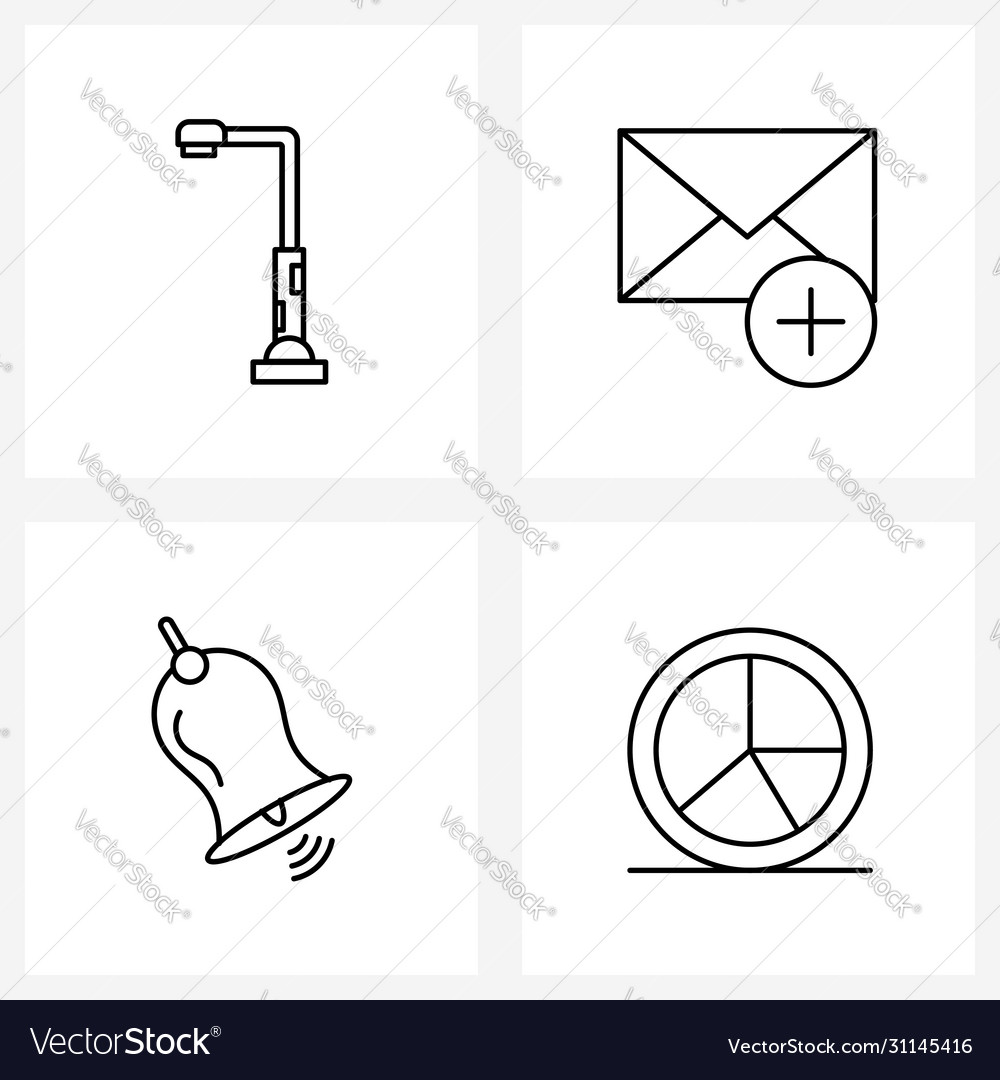 Set 4 simple line icons for web and print