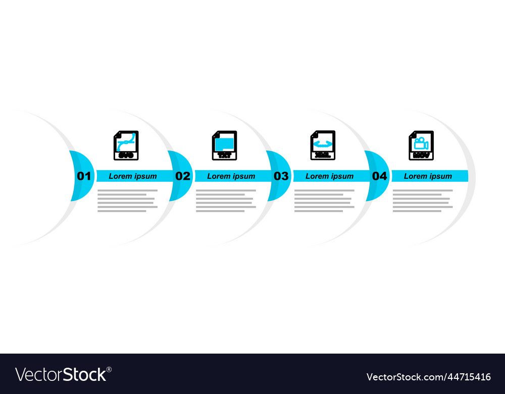 Set line mov file document xml txt and svg icon vector image Set line mov file document xml txt and svg icon