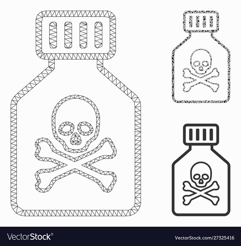 Toxic vial mesh network model and triangle vector image Toxic vial mesh network model and triangle