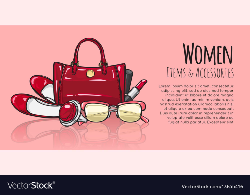 https://cdn2.vectorstock.com/i/1000x1000/54/16/women-items-and-accessories-red-female-objects-vector-13655416.jpg