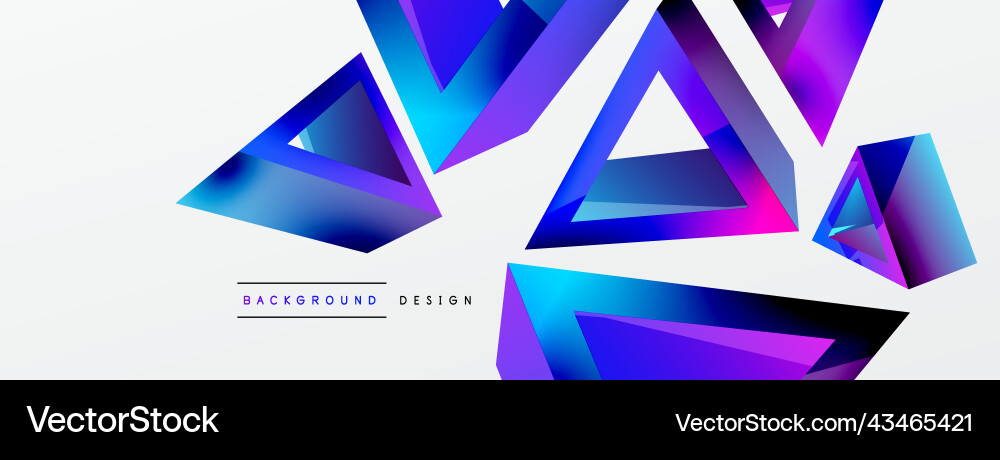3d triangle abstract background basic shape Vector Image