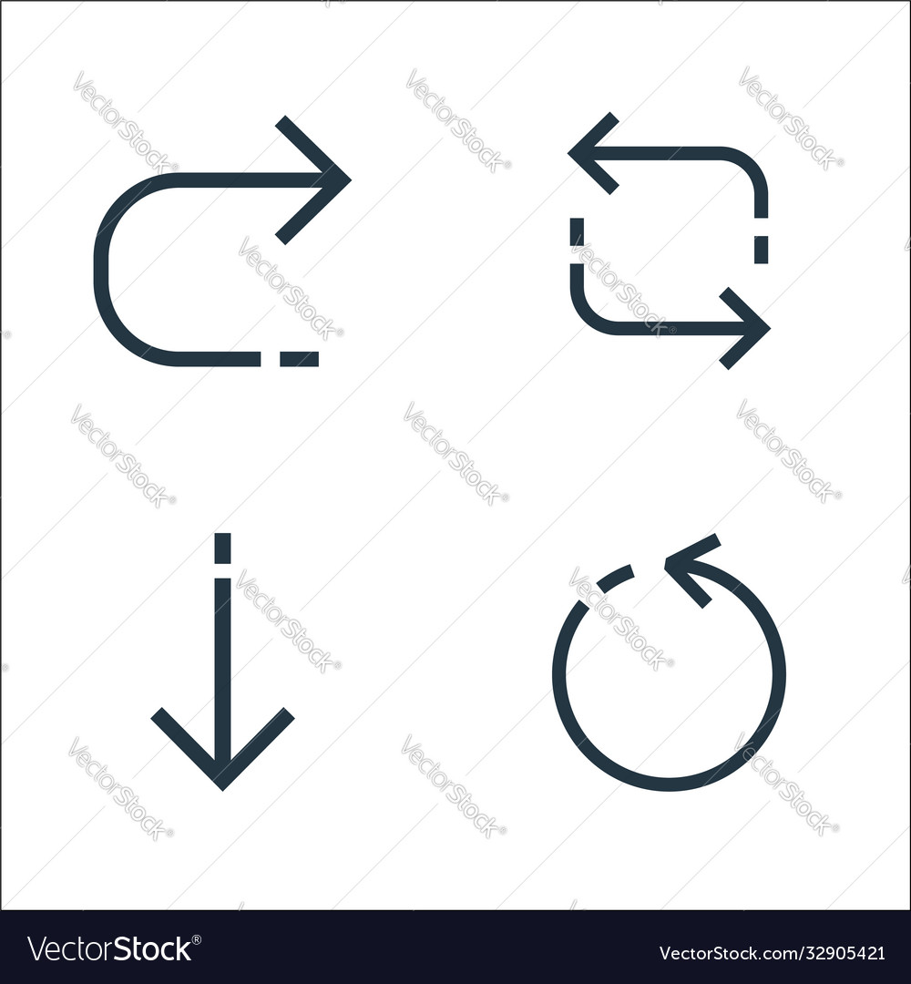 Arrows line icons linear set quality vector image Arrows line icons linear set quality