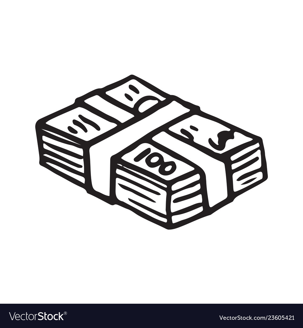 Banknote cartoon doodle Royalty Free Vector Image